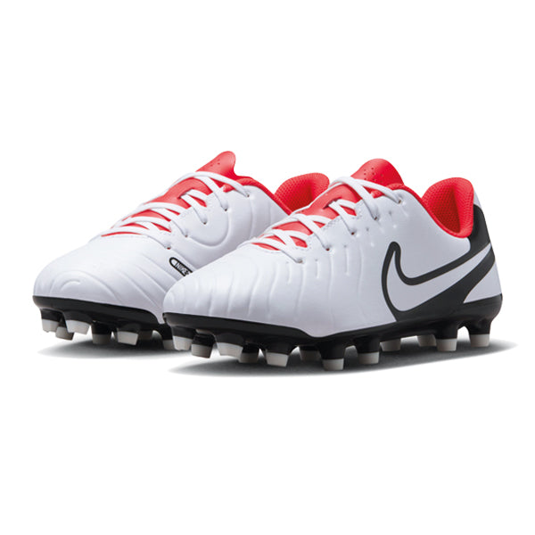NIKE JR. TIEMPO LEGEND 10 CLUB MG 足球鞋 白色/黑色 亮红色