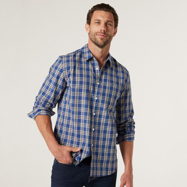 Jeanswest Men's Cotton Woven Shirt - Blue