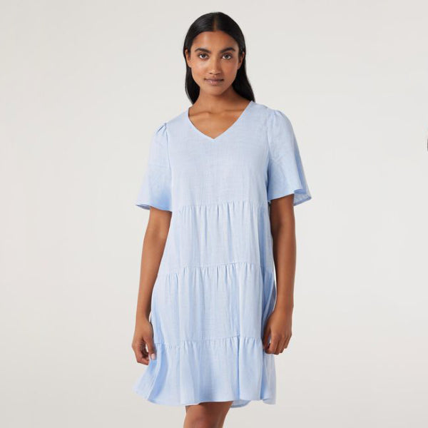 Jeanswest Ladies Linen Woven Dress - Dusty Blu