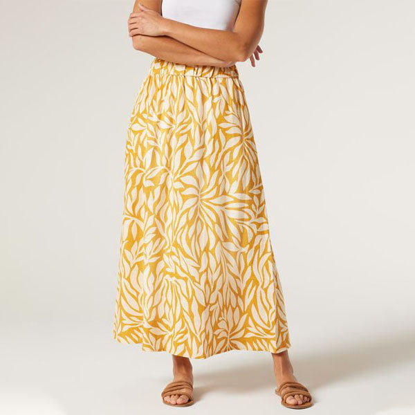 Jeanswest Ladies Woven Skirt - Golden Leaf Texture