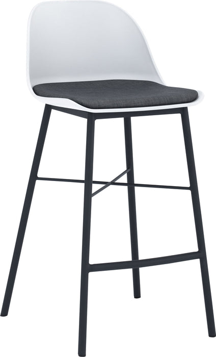 LAXMI COUNTER CHAIR MT BLK WHITE SHIP GREY