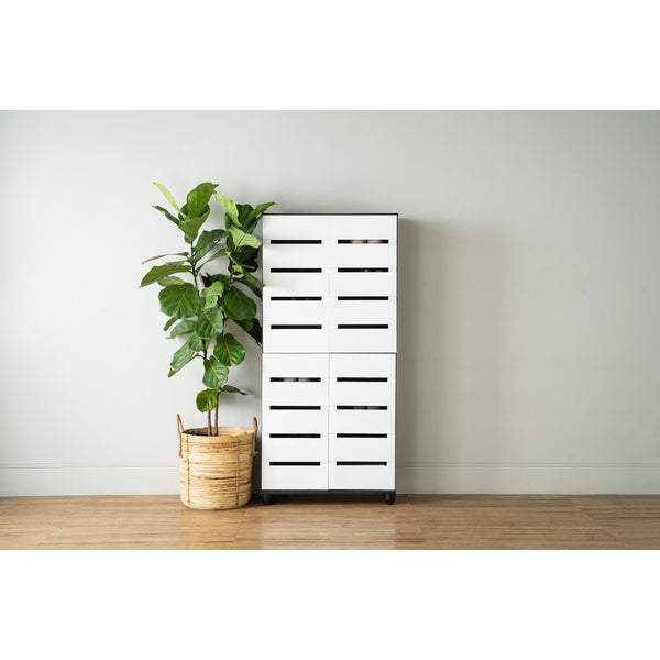 HINLIM HEDRIC 4 DOOR SHOE CABINET BLACK AND WHITE