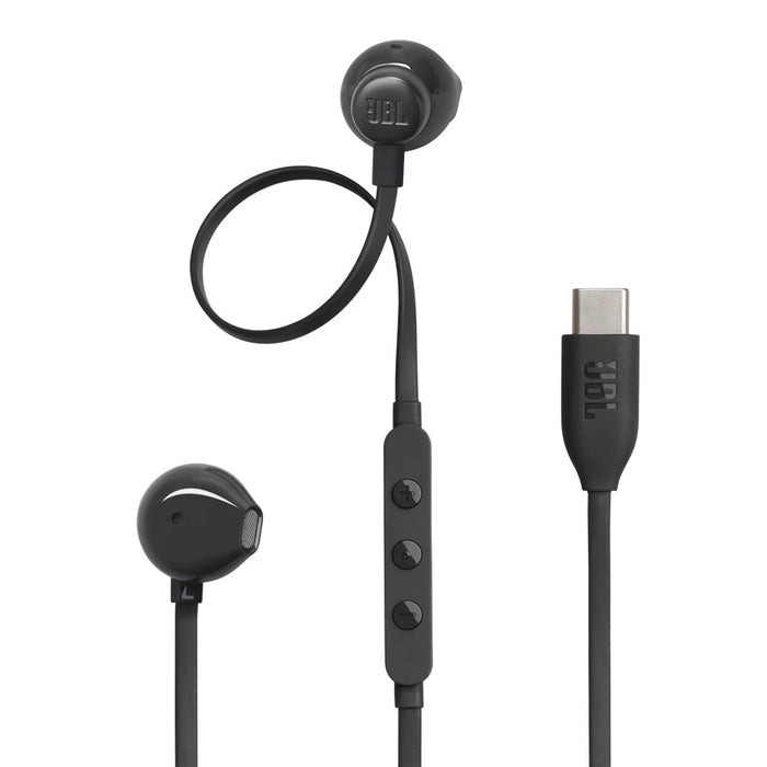 JBL Tune 305C USB-C Wired Earbuds, Black (JBLT305CBLK)